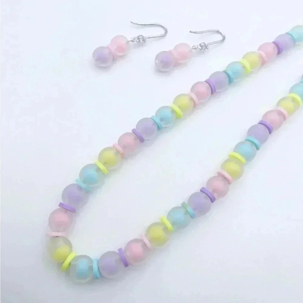 COLORFUL Beaded Jewelry Set |Gift for girls | Dainty Necklace| girls jewelry